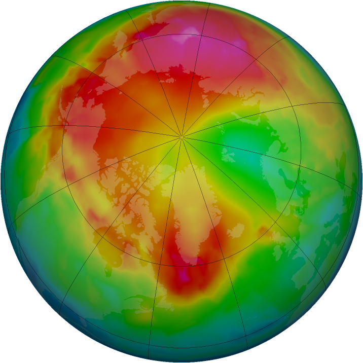 Arctic ozone map for 23 January 2012